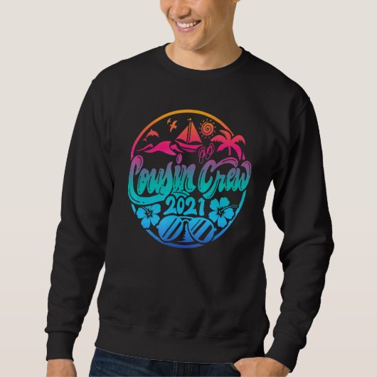 Cousin Crew Familienurlaub Sommerferien Strandkreu Sweatshirt (Vorderseite)