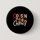 Cousin Crew Family Christmas Pajamas  Button (Vorderseite)