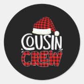 Cousin Crew Family Group Matching Christmas Pajama Runder Aufkleber (Vorderseite)