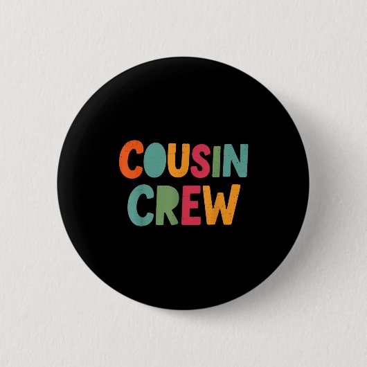 Cousin Crew Family Matching Funny Cousin Team Girl Button (Vorderseite)