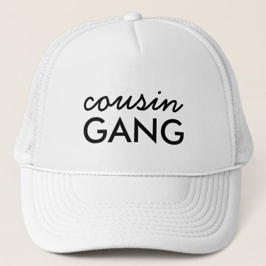 Cousin Crew Fun Matching Family Hat Design Truckerkappe (Vorderseite)