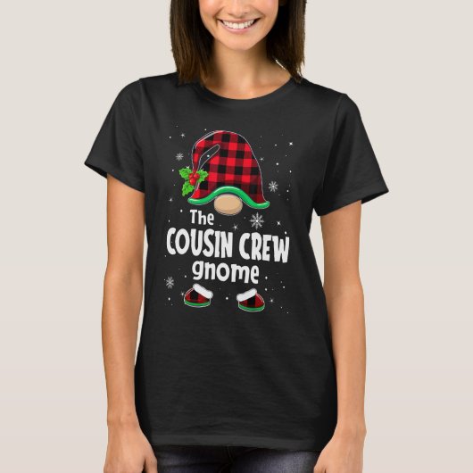 Cousin crew Gnome Buffalo Plaid Christmas Matching T-Shirt (Vorderseite)