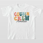 Cousin Crew Groovy Farbenfrohe Retro Matching T-Shirt (Ablage )