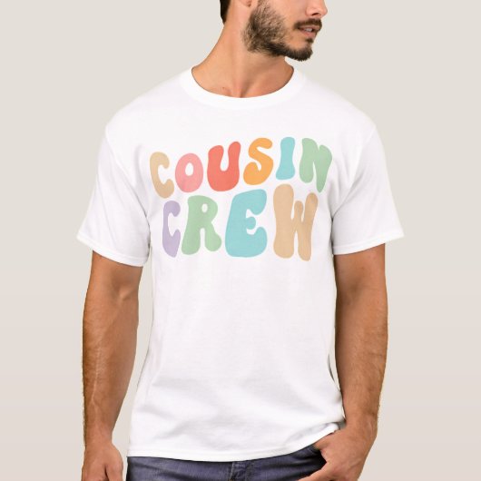 Cousin Crew Groovy Retro Design Familie Matching C T-Shirt (Vorderseite)