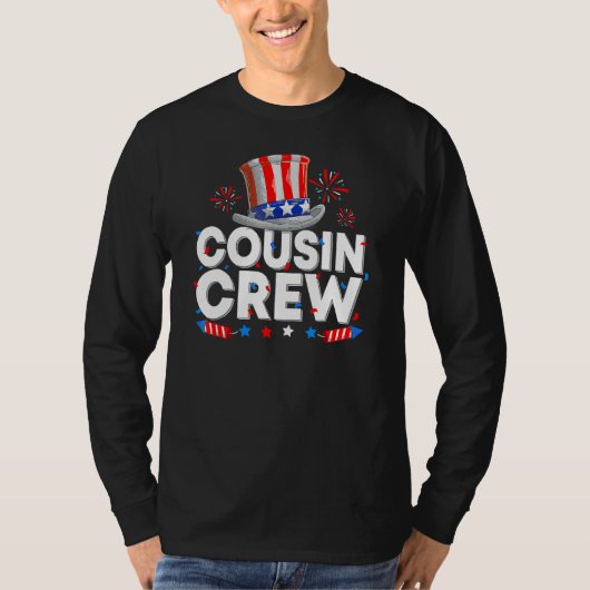 Cousin Crew Happy 4th Of July Uncle Sam Hat US Ame T-Shirt (Vorderseite)