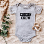 Cousin Crew Kinder Baby Strampler<br><div class="desc">Angepasstes, mit "Cousin Crew" personalisiertes Bekleidungsstück oder anderen benutzerdefinierten Text. Verwenden Sie die Entwurfswerkzeuge, um die Textfarben und Schriftart zu bearbeiten oder eigene Fotos hinzuzufügen, um ein benutzerdefiniertes T - Shirt-Design zu erstellen. Wählen Sie aus einer großen Auswahl an T - Shirt, Tanklappen und Sweatshirts für Damen, Herren, Kinder, Kleinkinder...</div>