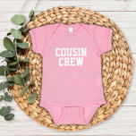 Cousin Crew Kinder Baby Strampler<br><div class="desc">Angepasstes, mit "Cousin Crew" personalisiertes Bekleidungsstück oder anderen benutzerdefinierten Text. Verwenden Sie die Entwurfswerkzeuge, um die Textfarben und Schriftart zu bearbeiten oder eigene Fotos hinzuzufügen, um ein benutzerdefiniertes T - Shirt-Design zu erstellen. Wählen Sie aus einer großen Auswahl an T - Shirt, Tanklappen und Sweatshirts für Damen, Herren, Kinder, Kleinkinder...</div>