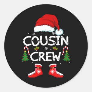 Cousin Crew Kinder Cousins Weihnachtsfamilie Match Runder Aufkleber