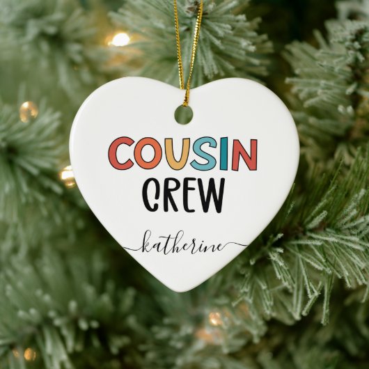 Cousin Crew Matching Cousin Niedliche Geschenke Keramik Ornament (Baum)