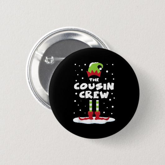 Cousin Crew Matching Group Familienurlaub Weihnach Button (Vorne & Hinten)