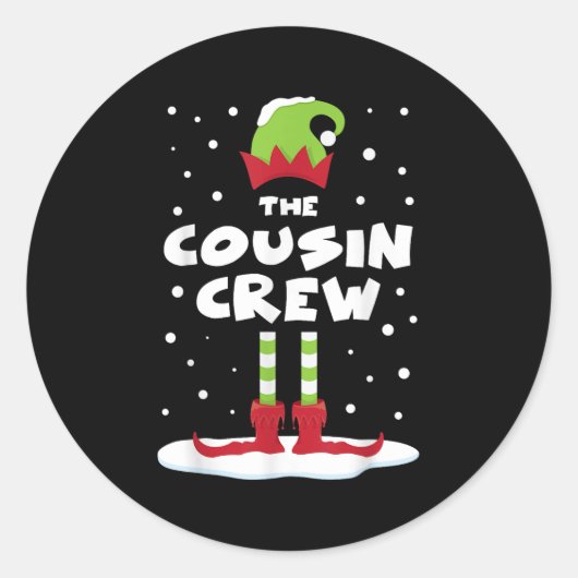 Cousin Crew Matching Group Familienurlaub Weihnach Runder Aufkleber (Vorderseite)
