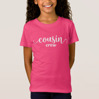 Cousin Crew Minimalistischer Text weiß T-Shirt