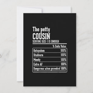Cousin Crew Nährwertangaben der kleinliche Cousin Einladung