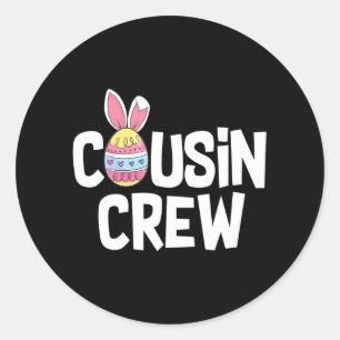Cousin Crew Niedlich Bunny Matching Ostertag Kanin Runder Aufkleber