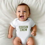 Cousin Crew | Olive Kids Baby Bodysuit Baby Strampler<br><div class="desc">Angepasstes, mit "Cousin Crew" personalisiertes Bekleidungsstück oder anderen benutzerdefinierten Text. Verwenden Sie die Entwurfswerkzeuge, um die Textfarben und Schriftart zu bearbeiten oder eigene Fotos hinzuzufügen, um ein benutzerdefiniertes T - Shirt-Design zu erstellen. Wählen Sie aus einer großen Auswahl an T - Shirt, Tanklappen und Sweatshirts für Damen, Herren, Kinder, Kleinkinder...</div>