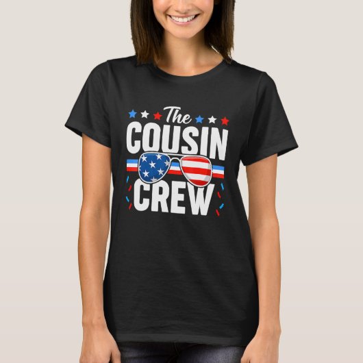 Cousin Crew Patriotic 4. Juli American USA Fl T-Shirt (Vorderseite)