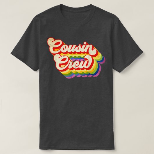 Cousin Crew Regenbogenfarbe für Jungen Mädchen Kin T-Shirt (Design vorne)