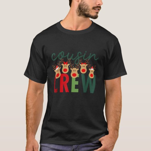 Cousin Crew Reindeer Santa Light Family Christmas T-Shirt (Vorderseite)