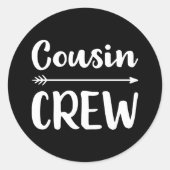 Cousin Crew Runder Aufkleber (Vorderseite)