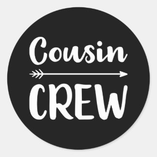 Cousin Crew Runder Aufkleber
