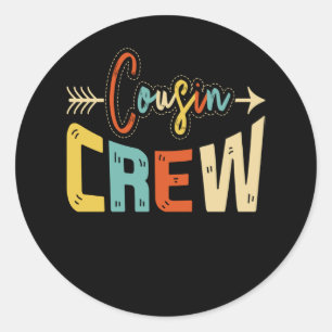 Cousin Crew Runder Aufkleber