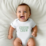 Cousin Crew | Sage Kids Baby Bodysuit Baby Strampler<br><div class="desc">Angepasstes, mit "Cousin Crew" personalisiertes Bekleidungsstück oder anderen benutzerdefinierten Text. Verwenden Sie die Entwurfswerkzeuge, um die Textfarben und Schriftart zu bearbeiten oder eigene Fotos hinzuzufügen, um ein benutzerdefiniertes T - Shirt-Design zu erstellen. Wählen Sie aus einer großen Auswahl an T - Shirt, Tanklappen und Sweatshirts für Damen, Herren, Kinder, Kleinkinder...</div>