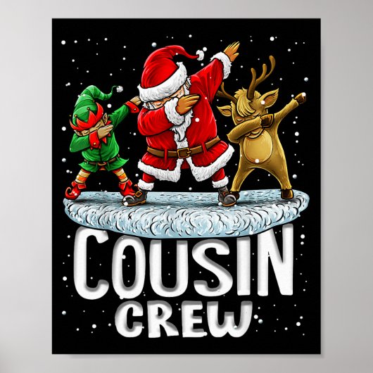 Cousin Crew Santa Elf Dabbing Matching Family Chri Poster (Vorne)