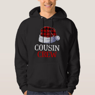 Cousin Crew Santa Kariert Buffalo Apparel Funny Ch Hoodie