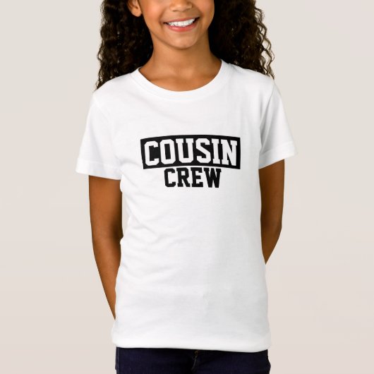Cousin Crew Schwarz-Weiß Kinder T - Shirt (Vorderseite)