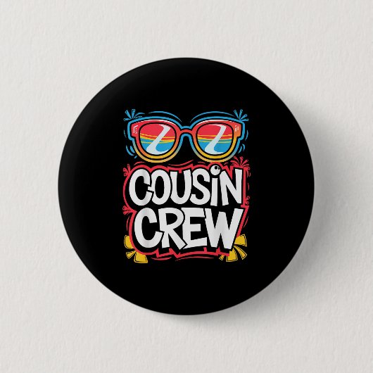 Cousin Crew Shirt Erwachsene Kinder Matching Cousi Button (Vorderseite)