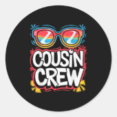 Cousin Crew Shirt Erwachsene Kinder Matching Cousi Runder Aufkleber (Vorderseite)