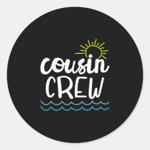 Cousin Crew-Shirt Erwachsene Kinder passendes Cous Runder Aufkleber