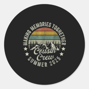 Cousin-Crew-Shirts, Camping-Cousins Sommer 2025  Runder Aufkleber
