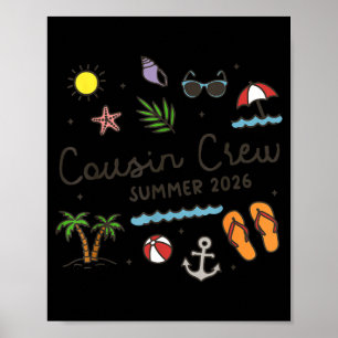 Cousin-Crew Sommer 2026 Urlaub Hawaii Strand Poster