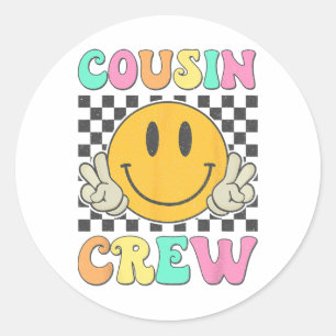 Cousin Crew Sommerferien Strand Familie passend Runder Aufkleber