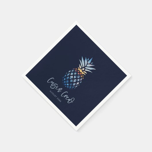 Cousin Crew Sunset Beach Ananas Family Wiedersehen Serviette (Ecke)