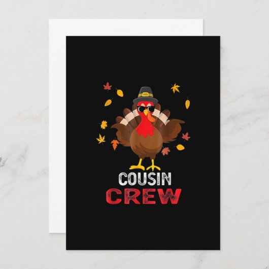 Cousin Crew Türkei Erntedank Pajamas Mat Einladung (Vorne/Hinten)