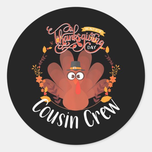 Cousin Crew Türkei Matching Family Group Runder Aufkleber (Vorderseite)