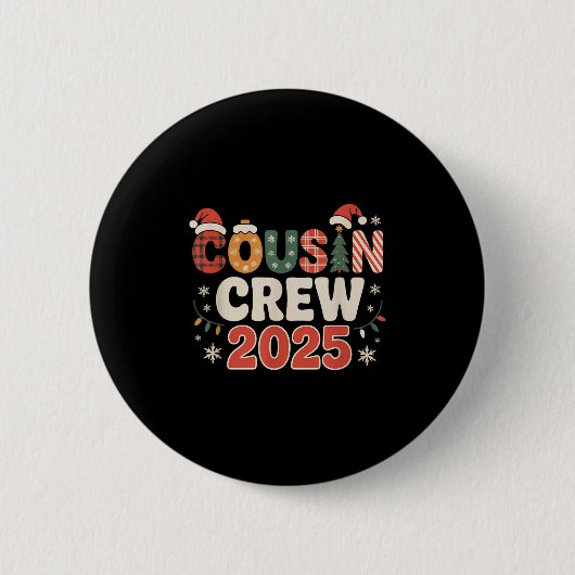 Cousin Crew Weihnachten 2025 Familienmatching Weih Button (Vorderseite)