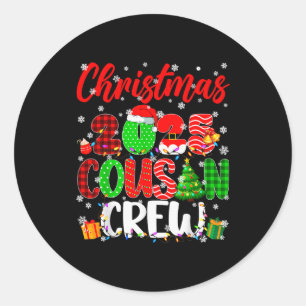 Cousin Crew Weihnachten 2025 Pjs Schlafanzüge Xmas Runder Aufkleber