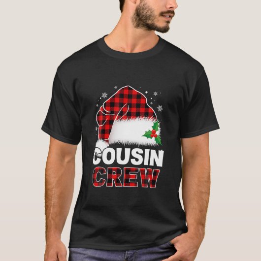Cousin Crew Weihnachten Butiflo Kariert Rote Weihn T-Shirt (Vorderseite)