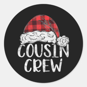 Cousin Crew Weihnachten Matching Familie Weihnacht Runder Aufkleber