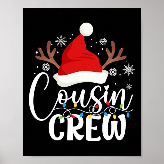 Cousin Crew Weihnachten Matching Xmas Lights Pajam Poster (Vorne)