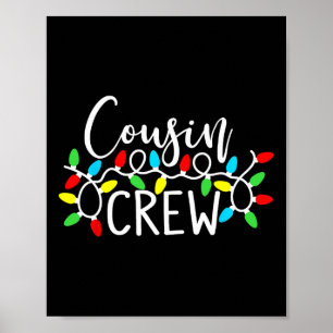 Cousin Crew Weihnachten Xmas Lichter Familie Match Poster