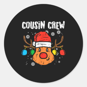 Cousin Crew Weihnachts-Pyjamas passende Weihnachts Runder Aufkleber