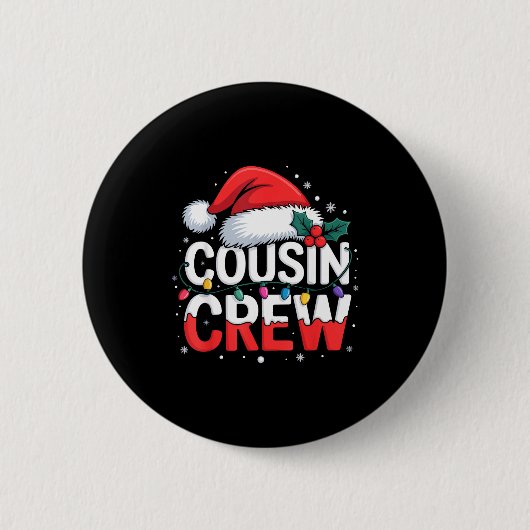 Cousin Crew Weihnachts-Rentiergeweih-Hut-Lichter Button (Vorderseite)