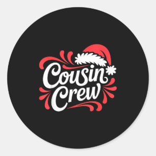 Cousin Crew Weihnachts Xmas Lichter Familie Matchi Runder Aufkleber