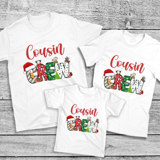 Cousin Crew Weihnachtsfamilien Pyjama Vor und zurü T-Shirt