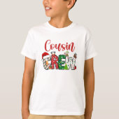 Cousin Crew Weihnachtsfamilien Pyjama Vor und zurü T-Shirt (Vorderseite)