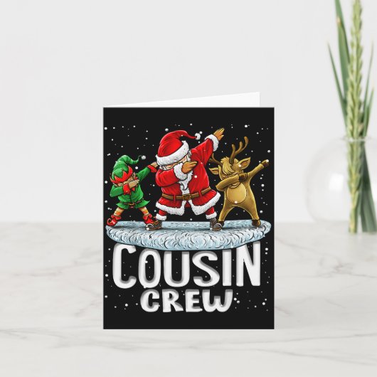 Cousin Crew Weihnachtsmann Elf Dabbing Passende Fa Karte (Vorderseite)